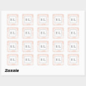 Sticker Carré Élégant Mariage floral brillant Monogram (Feuille)