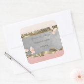 Sticker Carré Élégant Mariage floral chic (Enveloppe)