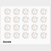 Sticker Carré Élégant Mariage floral rose (Feuille)