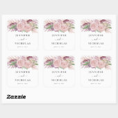 Sticker Carré Élégant Mariage rose (Feuille)