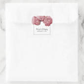 Sticker Carré Élégant Mariage rose Roses (Sac)