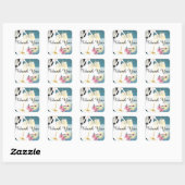 Sticker Carré Élégant Mariage tropical | MERCI (Feuille)