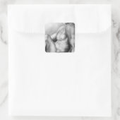 Sticker Carré Elégant Masculine Art Nu Homme Bodybuilder (Sac)