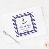 Sticker Carré Élégant Merci Mariage nautique (Enveloppe)