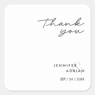 Sticker Carré Élégant minimal blanc Mariage moderne