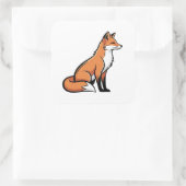 Sticker Carré Elegant Minimal Fox Illustration (Sac)