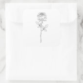 Sticker Carré Elegant Minimal Line Art Rose (Sac)