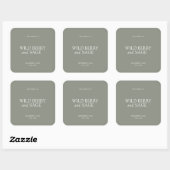 Sticker Carré Elegant Minimal Sage Green Candle  (Feuille)