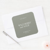 Sticker Carré Elegant Minimal Sage Green Candle  (Enveloppe)