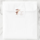 Sticker Carré Élégant minimaliste Feuilles d'automne Mariage (Sac)