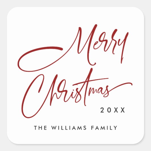 Sticker Carré Élégant minimaliste Joyeux Noël (Devant)