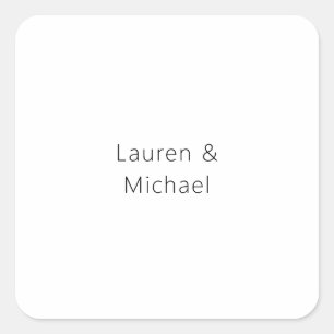 Sticker Carré Élégant minimaliste mariage noir blanc clair