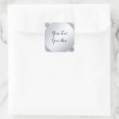 Sticker Carré Elégant Modèle de script manuscrit Silver (Sac)