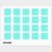 Sticker Carré Elégant modèle Turquoise Turquoise Lace Damask Lac (Feuille)