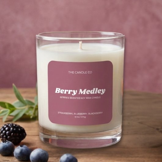 Sticker Carré Elegant Modern Minimal Blush Pink Candle