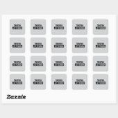 Sticker Carré Elegant Modern Minimalist Own Name (Feuille)