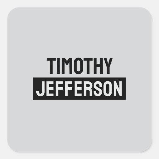 Sticker Carré Elegant Modern Minimalist Own Name (Devant)