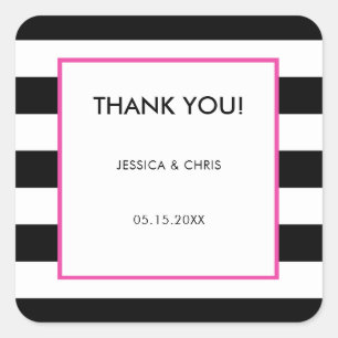 Sticker Carré Élégant Moderne Gras Noir Blanc Chaud Rosé Gratuit