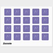Sticker Carré Élégant Moderne Monogramme de Nom Propre (Feuille)