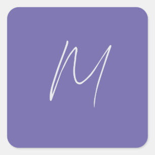Sticker Carré Élégant Moderne Monogramme de Nom Propre