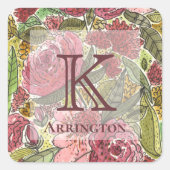 Sticker Carré Élégant monogramme (Devant)