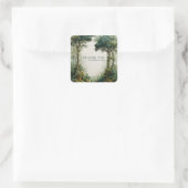 Sticker Carré Elegant Mossy Forest Ancient Tree Rustic (Sac)