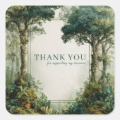 Sticker Carré Elegant Mossy Forest Ancient Tree Rustic (Devant)