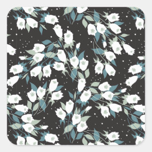 Sticker Carré Élégant Motif de fleur de tulipe Arrière - plan no