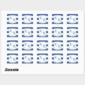 Sticker Carré Elégant Nautical Ships corde Mariage Crest Favoris (Feuille)