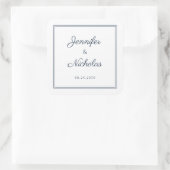 Sticker Carré Elegant Navy Blue Script Wedding (Sac)