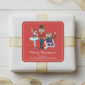 Sticker Carré Elegant Nutcracker Merry Christmas