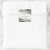 Sticker Carré Élégant Opulence Mariage noir et or (Sac)