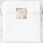 Sticker Carré Elégant Or Parties scintillant Agate Marbre Textur (Sac)