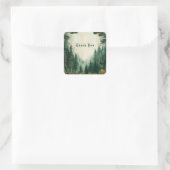 Sticker Carré Elegant Painterly Pine Forest Rustic Woodland (Sac)