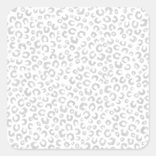 Sticker Carré Élégant Parties scintillant d'argent Motif Leopard (Devant)