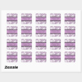 STICKER CARRÉ ÉLÉGANT PHOQUE D'ENVELOPPE LAVENDER-SWIRL (Feuille)