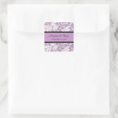 STICKER CARRÉ ÉLÉGANT PHOQUE D'ENVELOPPE LAVENDER-SWIRL (Sac)