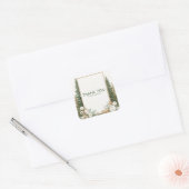 Sticker Carré Elegant Pine Tree White Peony Rustic Woodland (Enveloppe)
