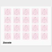 Sticker Carré Elegant Pink Cupcake Allergy Alert (Feuille)