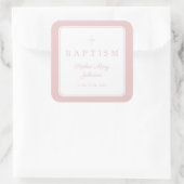 Sticker Carré Elegant Pink Religious Cross Boy Baptism (Sac)