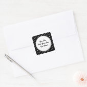 Sticker Carré Élégant Pois rétro noir et blanc (Enveloppe)