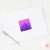 Sticker Carré Elegant Purple Raspberry Floral (Enveloppe)