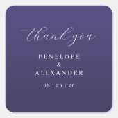 Sticker Carré Elegant Purple Thank You Card (Devant)