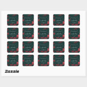 Sticker Carré Elegant red flowers Label (Feuille)