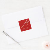 Sticker Carré Elegant Red White Joy Script (Enveloppe)