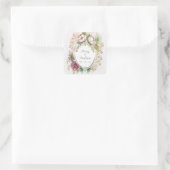 Sticker Carré Élégant Romantique Rustique Mariage floral (Sac)