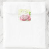 Sticker Carré Élégant Rose d'été rose Mariage (Sac)