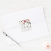 Sticker Carré Élégant Rose Fleur de Cerisier Rose Clair Bridal S (Enveloppe)