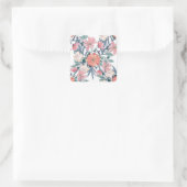 Sticker Carré Elégant rose Fleurs Aquarelle Floral (Sac)