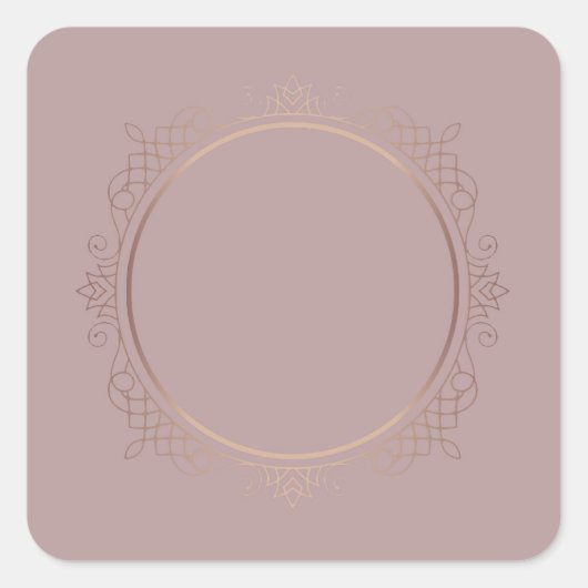 Sticker Carré Élégant Rose Gold Blank Modèle Ajouter votre texte (Devant)